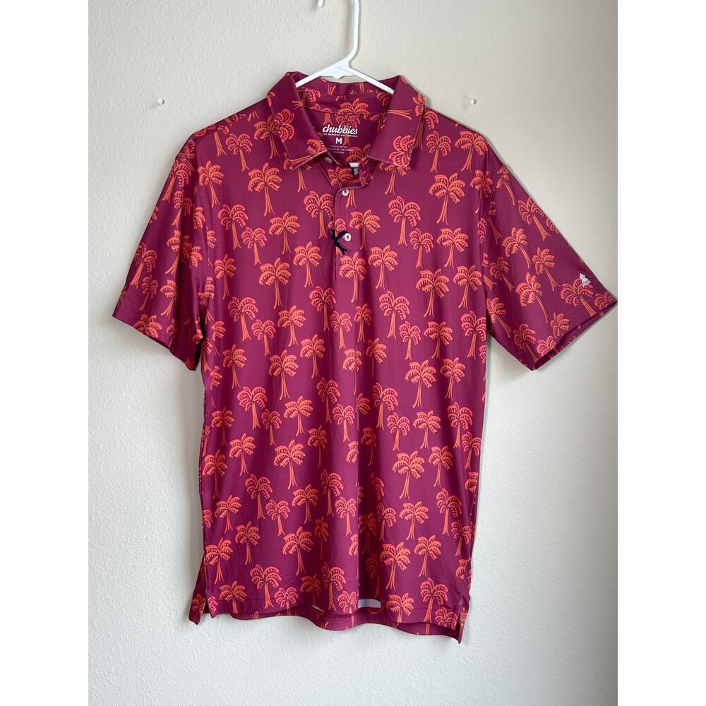NWOT-Chubbies Men’s "The Auburn Palmer" Performance Polo Shirt - Size Medium